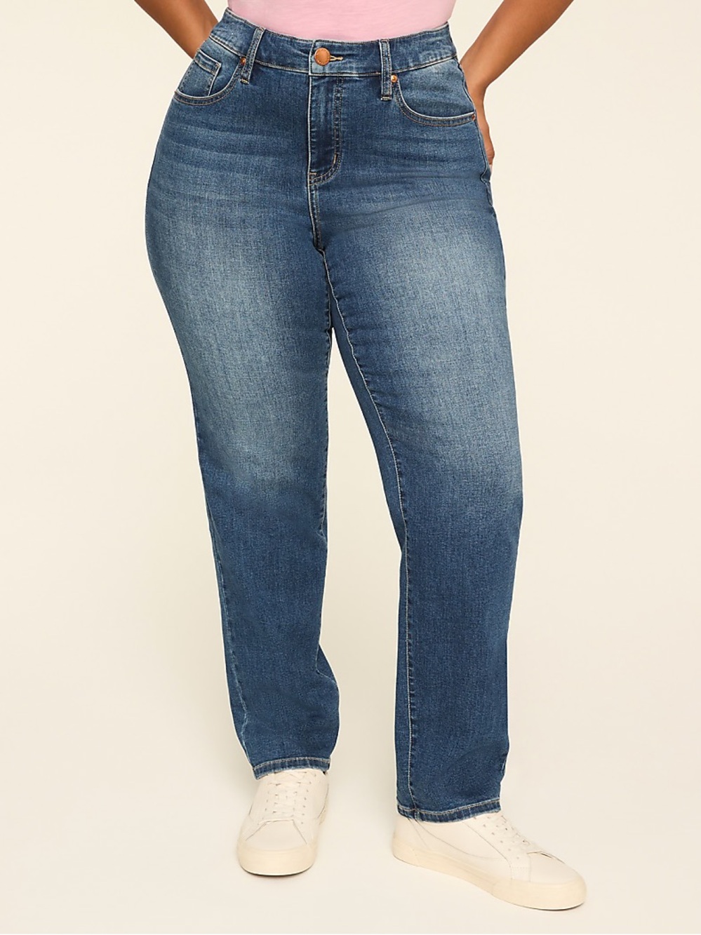 Lane Bryant 18 long mid rise genius straight jeans